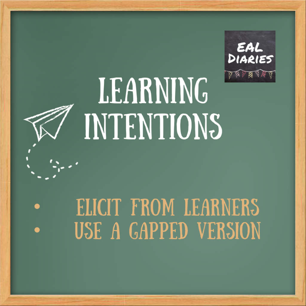 learning intentions assessment for learning